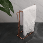 Porta Toalha de Bancada com Detalhe Lateral Rose Gold - Ela Decora